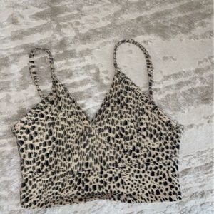 Brandy Melville leopard print crop top tank